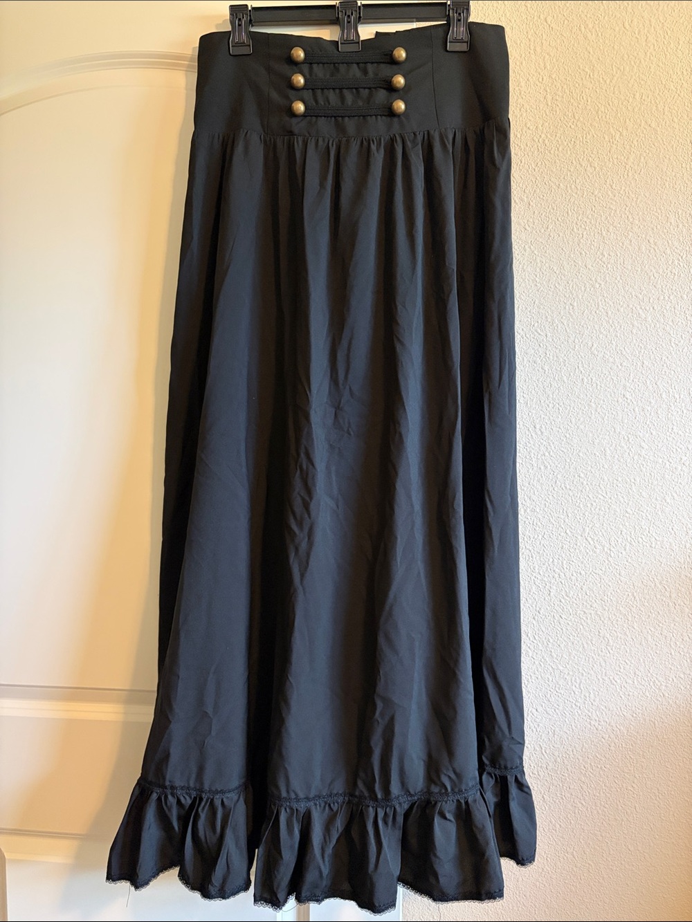 Scarlet Darkness Renaissance Black Corset Back Maxi Skirt XL Gothic Victorian - Picture 2 of 8